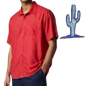 VSTR Premium Shirt Unique Cactus Print Button Up Men Sz 2XL
